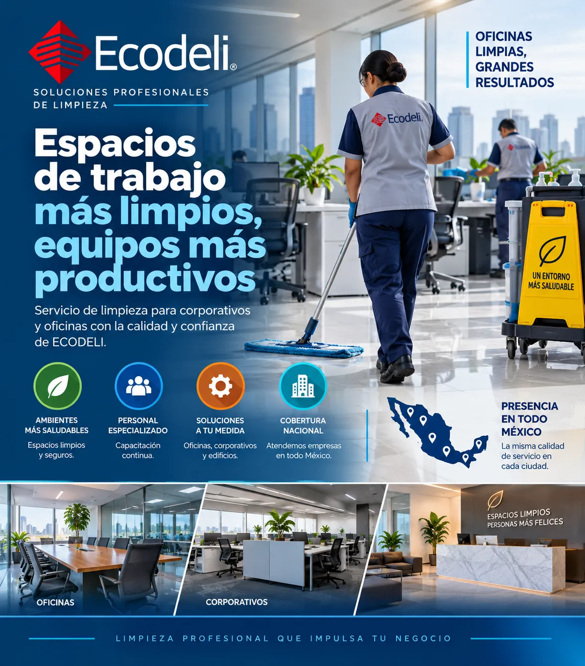 Servicio de limpieza para corporativos y oficinas