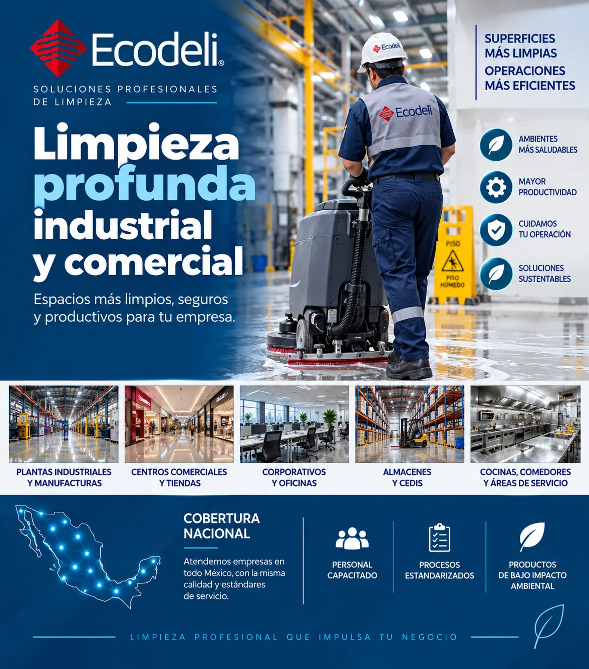 Limpieza profunda industrial y comercial