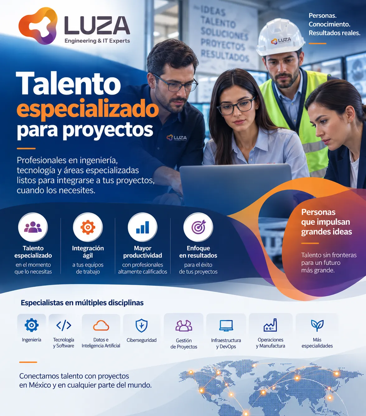 Talento especializado para proyectos con LUZA Group