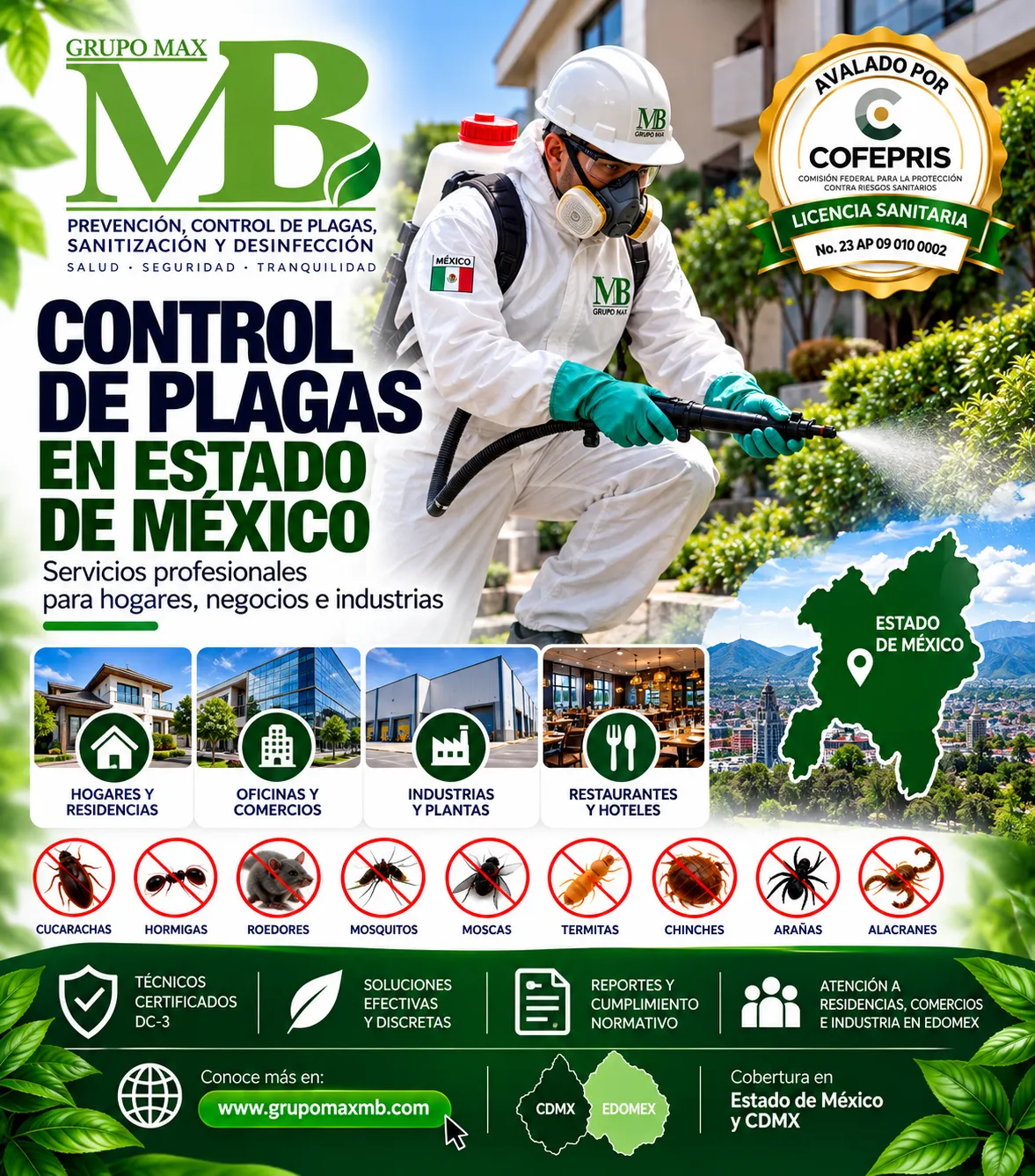 Control de Plagas en Estado de México por GRUPO MAX MB