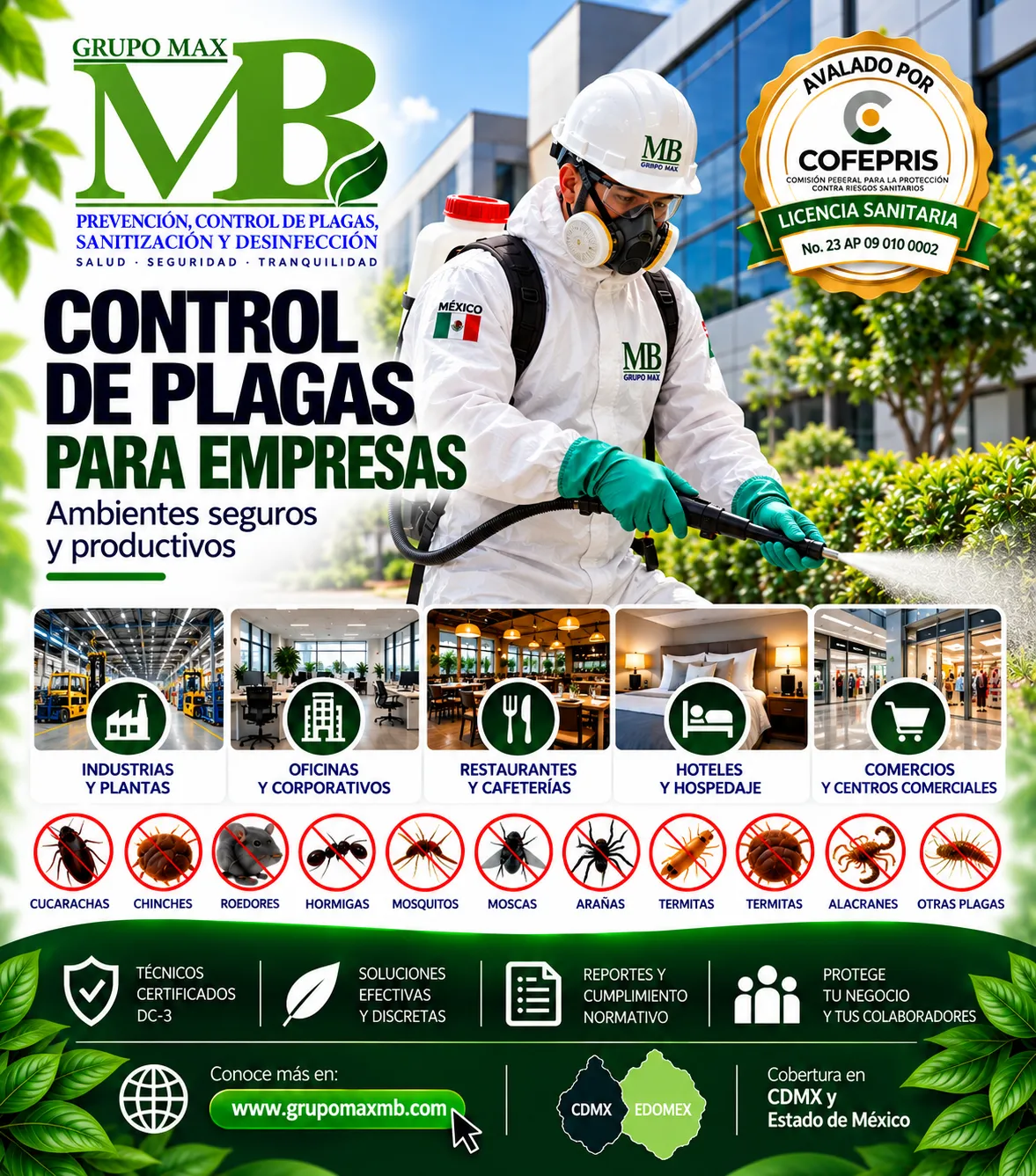 Control de Plagas para Empresas por GRUPO MAX MB