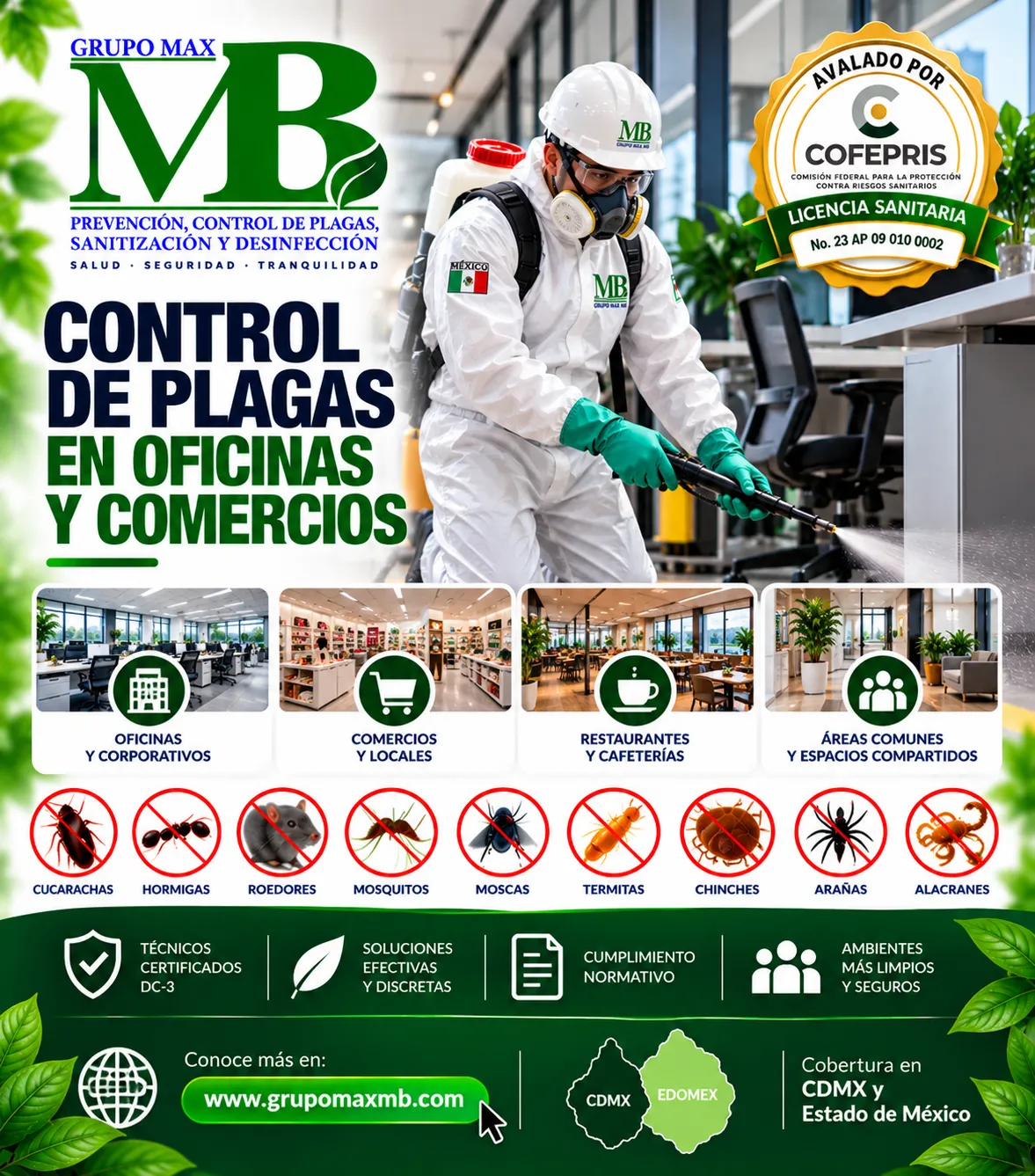 Control de Plagas para Oficinas y Comercios