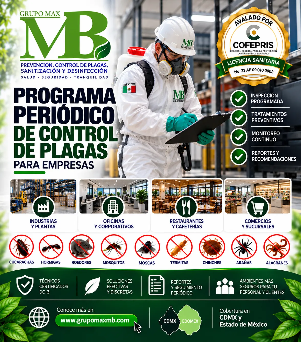 Programa Periódico de Control de Plagas para Empresas