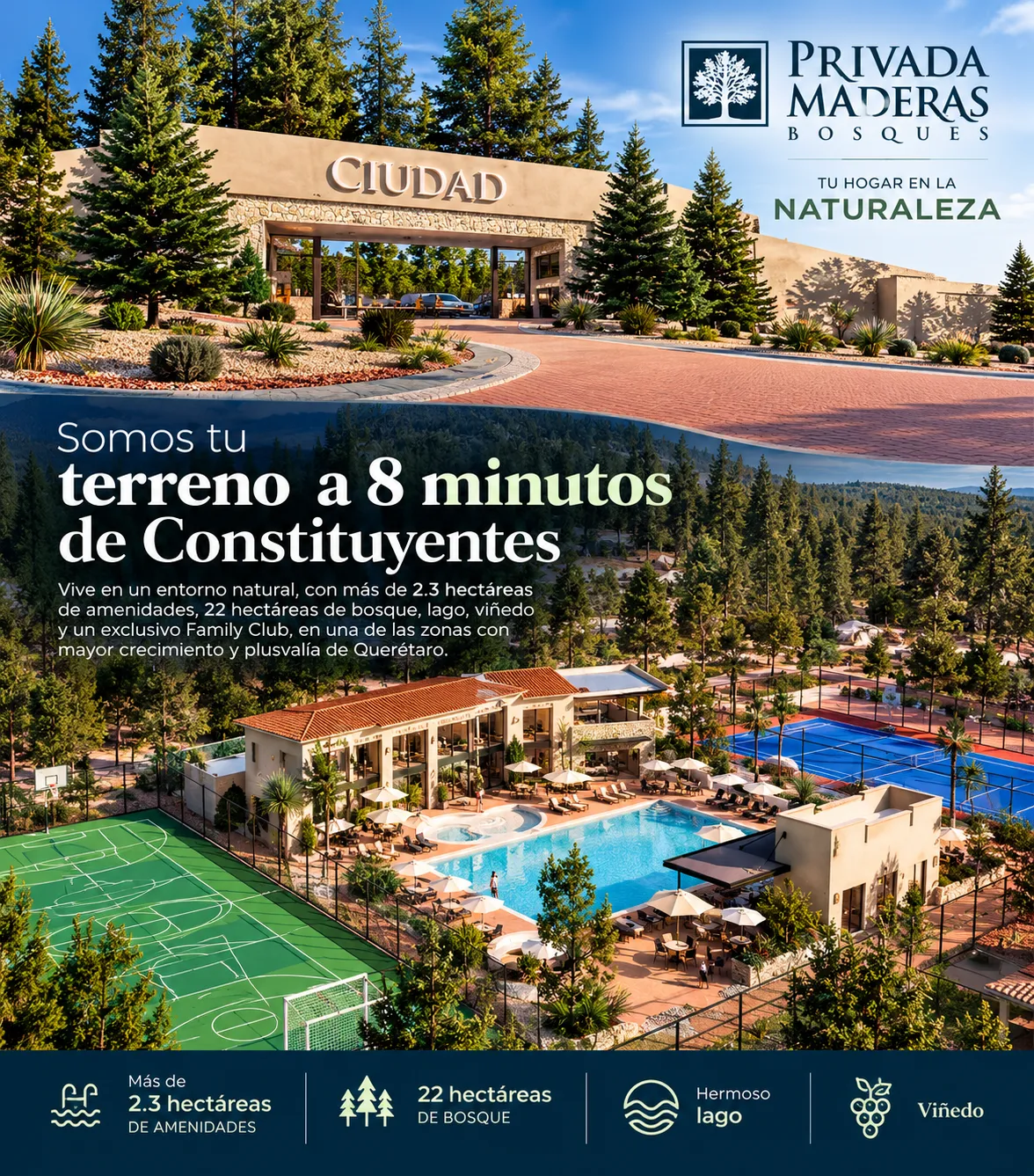 Desarrollo Ciudad Maderas Bosques en Querétaro