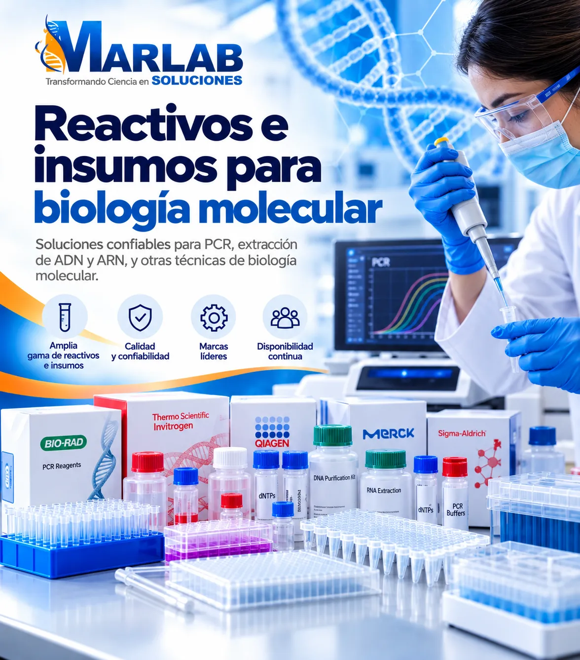 Reactivos e insumos para biología molecular y PCR