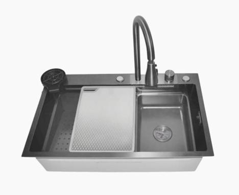 Fregadero Multifuncional de Nano Cascada Modelo MISTY vista lateral