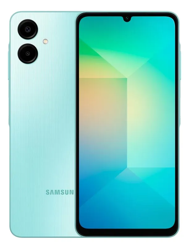 Samsung Galaxy A06 64GB Verde vista frontal y posterior