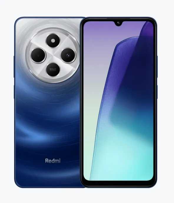 Xiaomi Redmi 14 C azul vista frontal y posterior