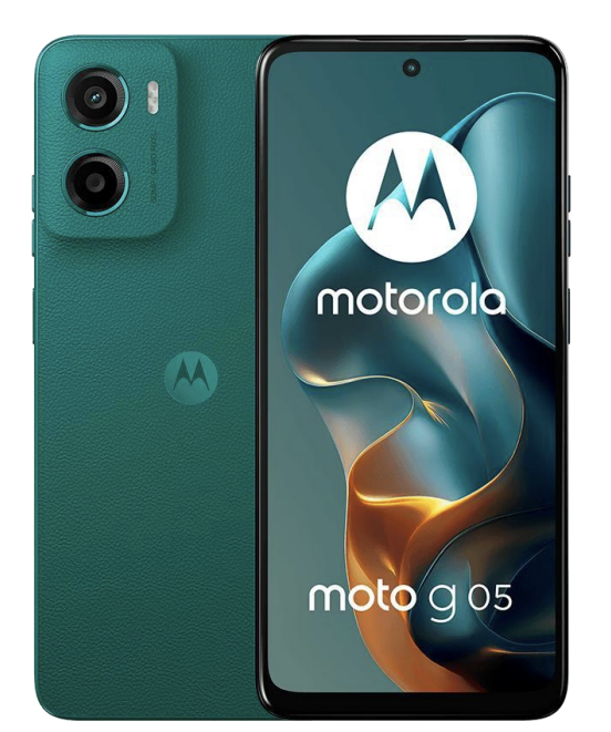 Motorola G05 4+128GB Verde LATIN vist frontal y posterior