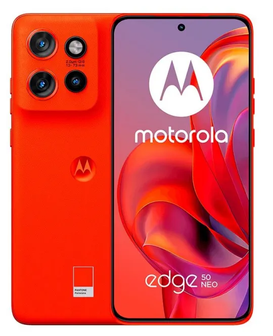 MOTOROLA XT2409-2 EDGE 50 NEO 8+256GB Naranja vista frontal y posterior
