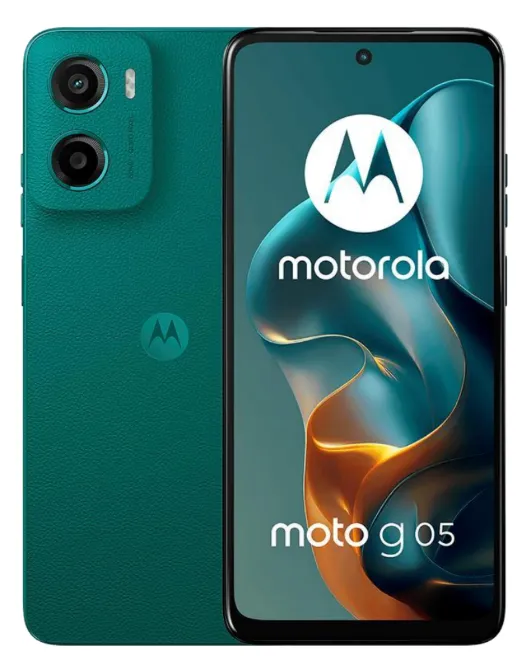 Venta al por mayor Motorola G05 4+128GB Verde MX vista frontal y posterior