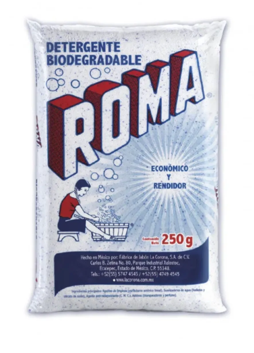 Caja de Detergente Roma en Polvo 40 Sobres de 250g vista frontal 