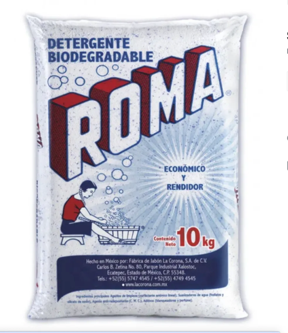 Detergente Roma en Polvo 10 kg vista frontal