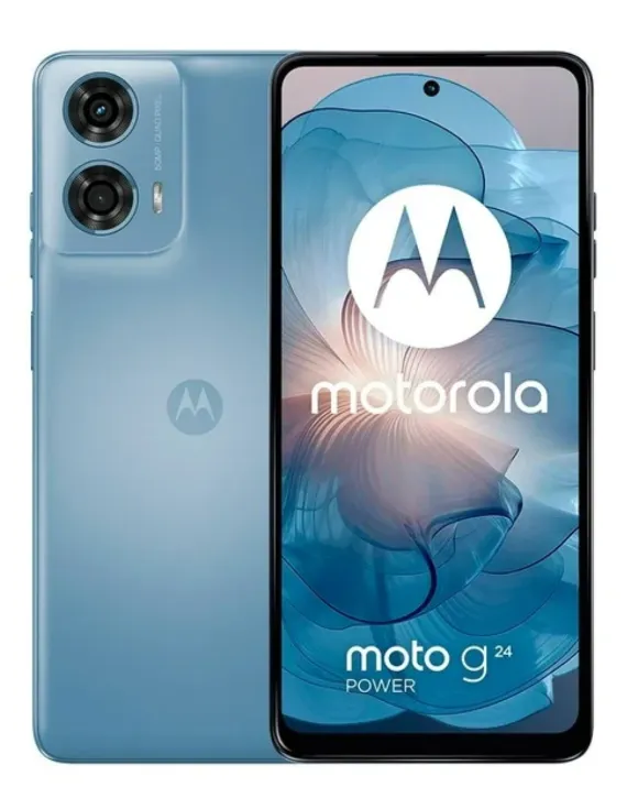 MOTOROLA G24 POWER 4+256GB AZUL MEDIANOCHE (MX) vista frontal y posterior