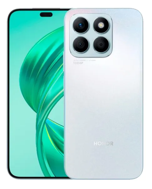 HONOR X8B 8+512GB TITANIUM SILVER Latin vista frontal y posterior