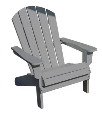 Silla Adirondack para Jardín Astred de HDPE Gris Oxford  vista frontal 