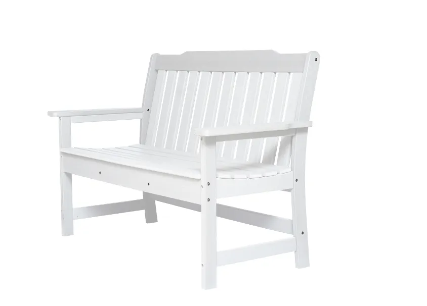 Banca Harbin Blanca para Jardín y Terraza  vista frontal 