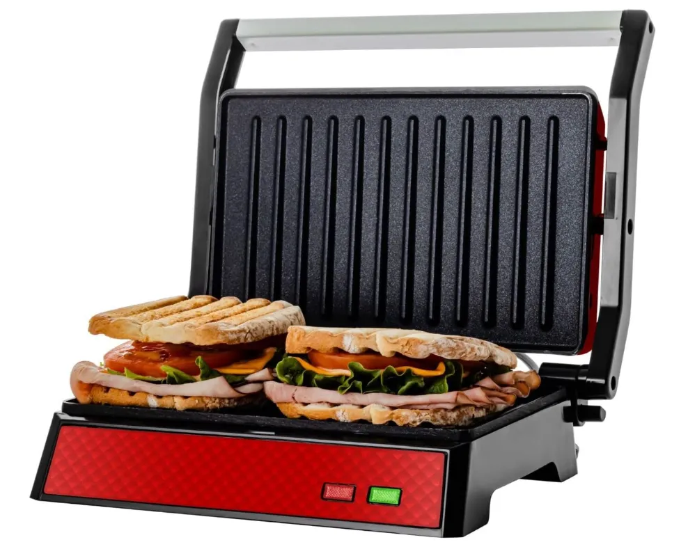 Parrilla Eléctrica 2 Rebanadas Rojo – Gourmet, Compacta y con Apagado Automático | Venta al por Mayor en Momo
