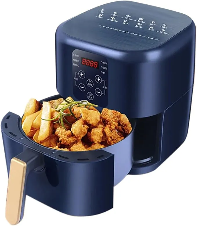 Freidora de Aire Eléctrica 6.8L Azul vista frontal 