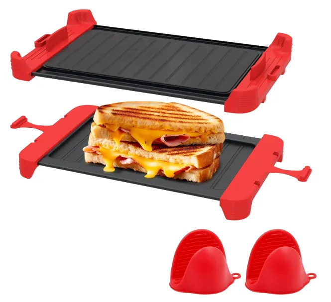 Sandwichera para Microondas y Parrilla con Guantes de Horno de Silicona - Venta al por Mayor con Teza