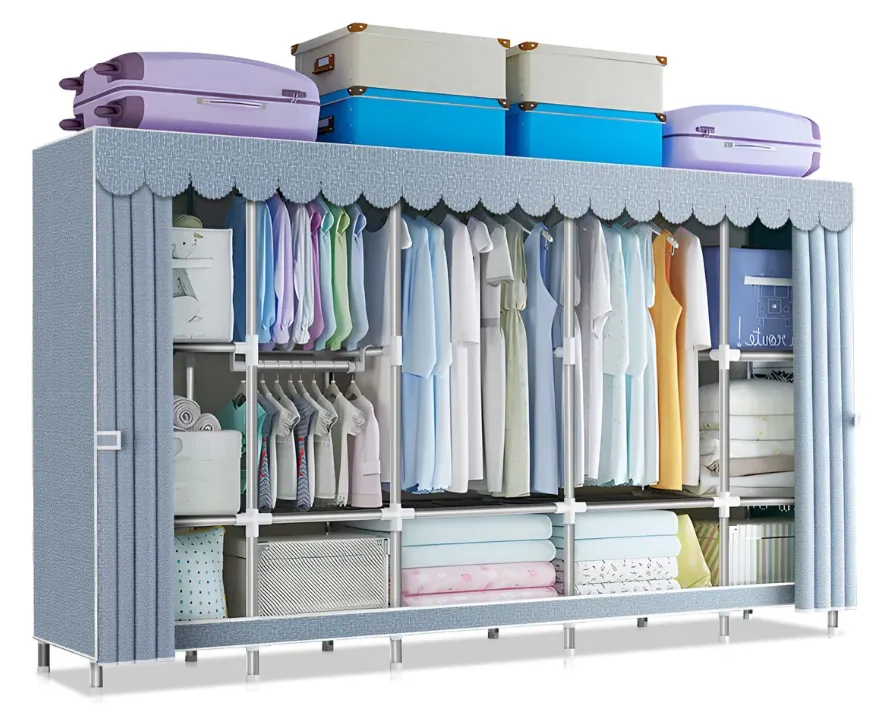 Armario Armable Closet Closed 245cm Color Gris Oscuro. Se muestra parte frontal del closet. 