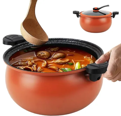 Mini Olla a Presión de Calentamiento Rápido Gran Capacidad con Manijas de Bloqueo