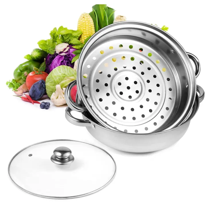 Olla de Vapor 28CM Acero Inoxidable – Vaporera para Tamales, Verduras y Más | Mayoreo en Teza